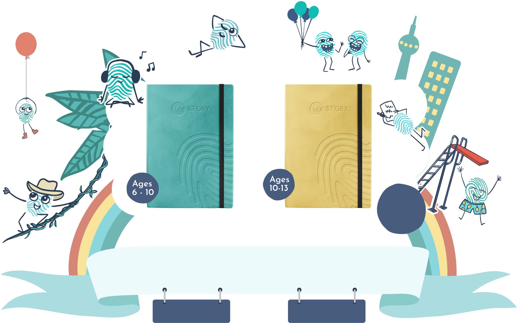 The My Story tribe hero image featuring the two journals