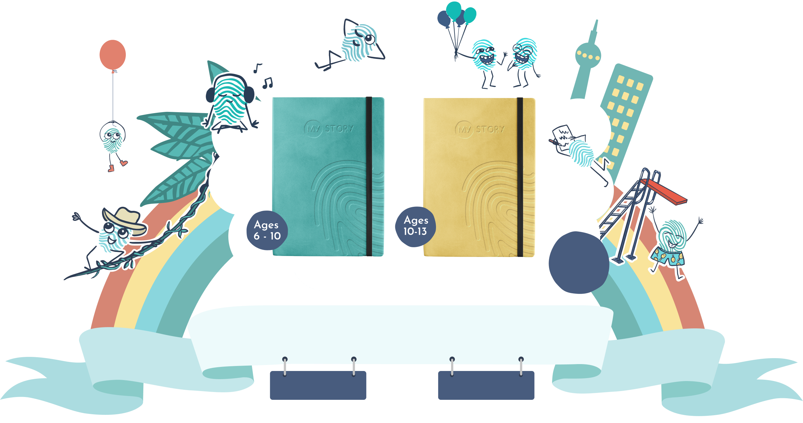 The My Story tribe hero image featuring the two journals